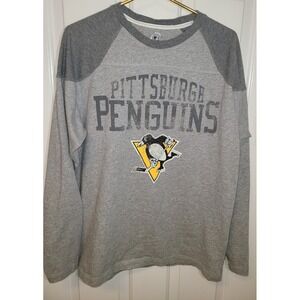 G-III Sports by Carl Banks NHL Pittsburgh Penguins Shirt Gray Hockey Lg